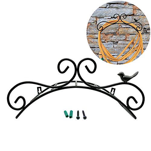 Black 2 PCS Metal Wall Mount Hose Hanger E4611