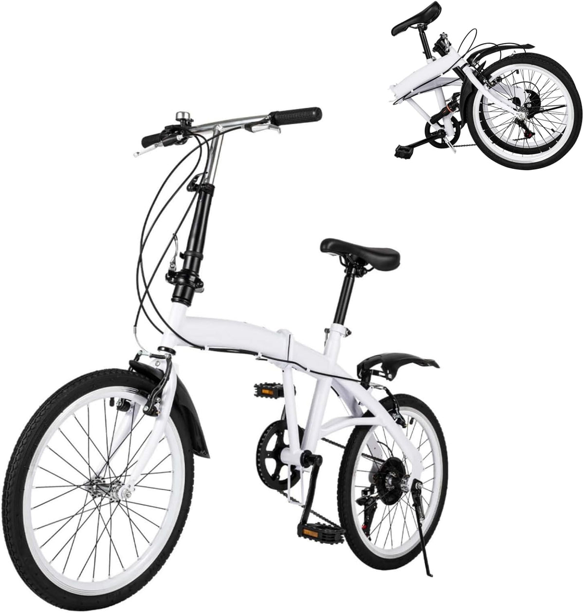 20 Inch 6-Speed Folding Bicycle with Dual Brake X2456