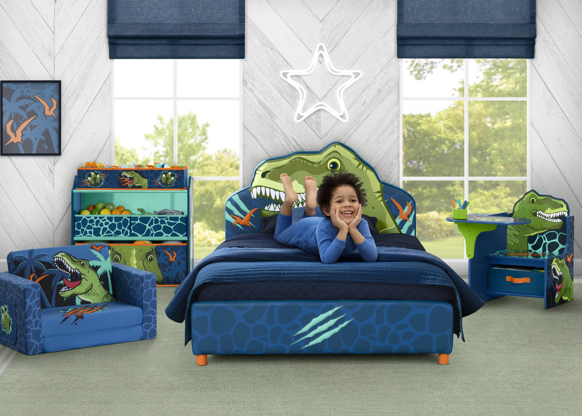 Blue Upholstered Twin Bed C238011