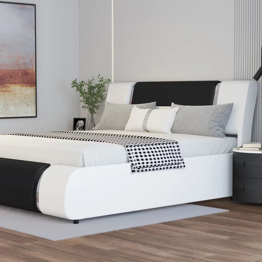 King Size Bed Frame with Adjustable Headboard S9674
