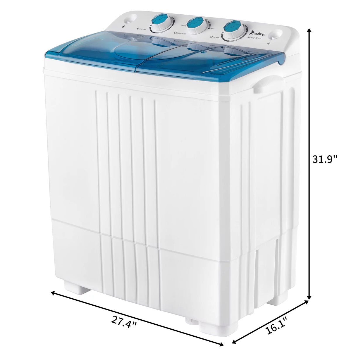 20LBS Portable Compact Twin Tub Washing Machine Washer Dryer, Blue L349721