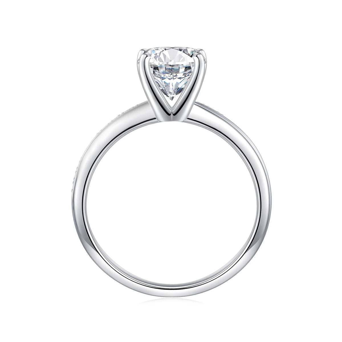 1.5 Carat Moissanite Oval Cut Engagement Ring 925 Sterling Silver H6655