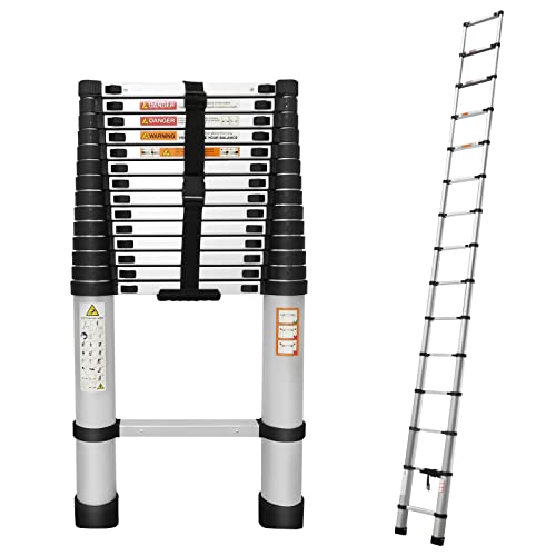 20.3ft Aluminum Extension Folding Ladder with Anti-Slip Rubber Feet T8224