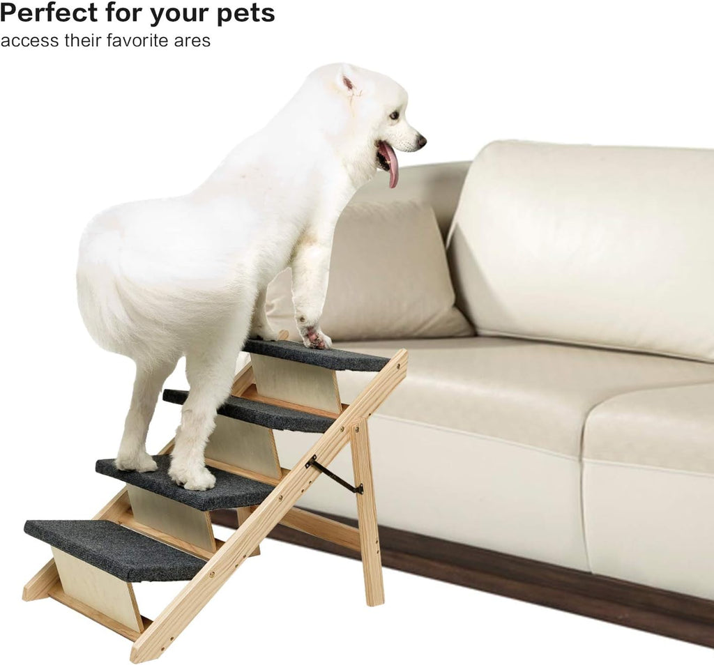 Foldable 4 Levels Wooden Pet Stairs and Ramp T869