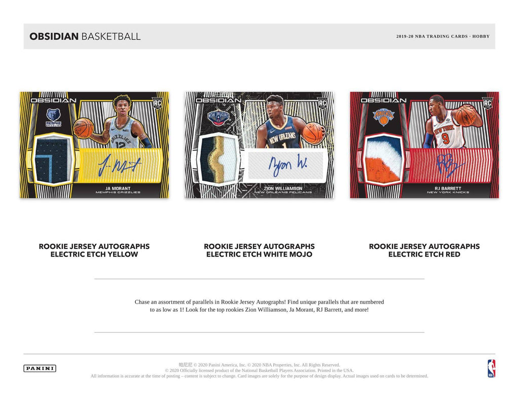 2019-20 Panini Obsidian Basketball Hobby Box E721