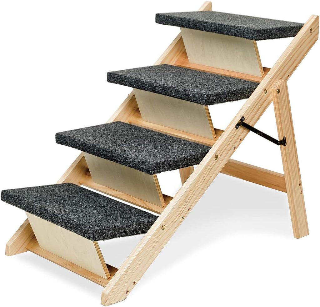 Foldable 4 Levels Wooden Pet Stairs and Ramp T869