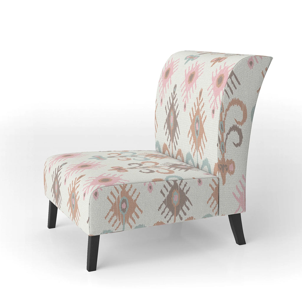 Cream Patterned Upholstered Accent Chair Y1316