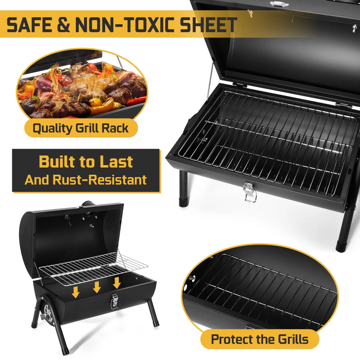 Portable Charcoal Grill with Accessories Tools B219