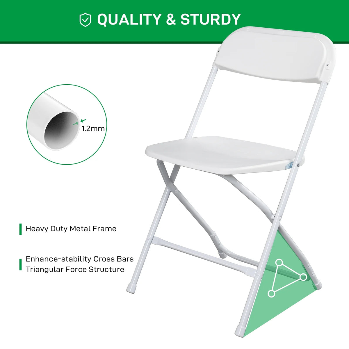 White Plastic Folding Chairs 6 Pack I851