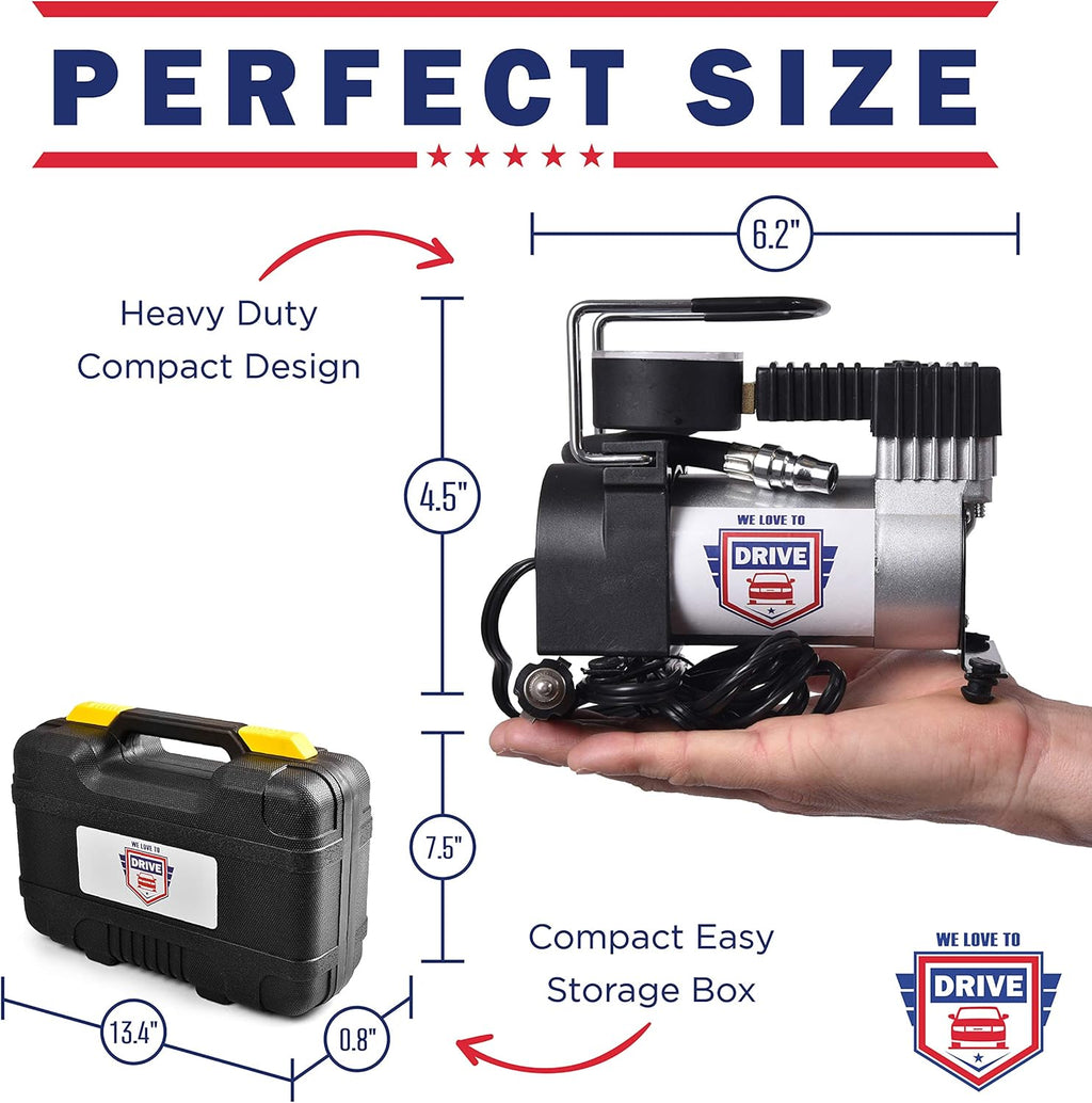 12V DC 150 PSI Portable Air Compressor Tire Inflator with Gauge O10621