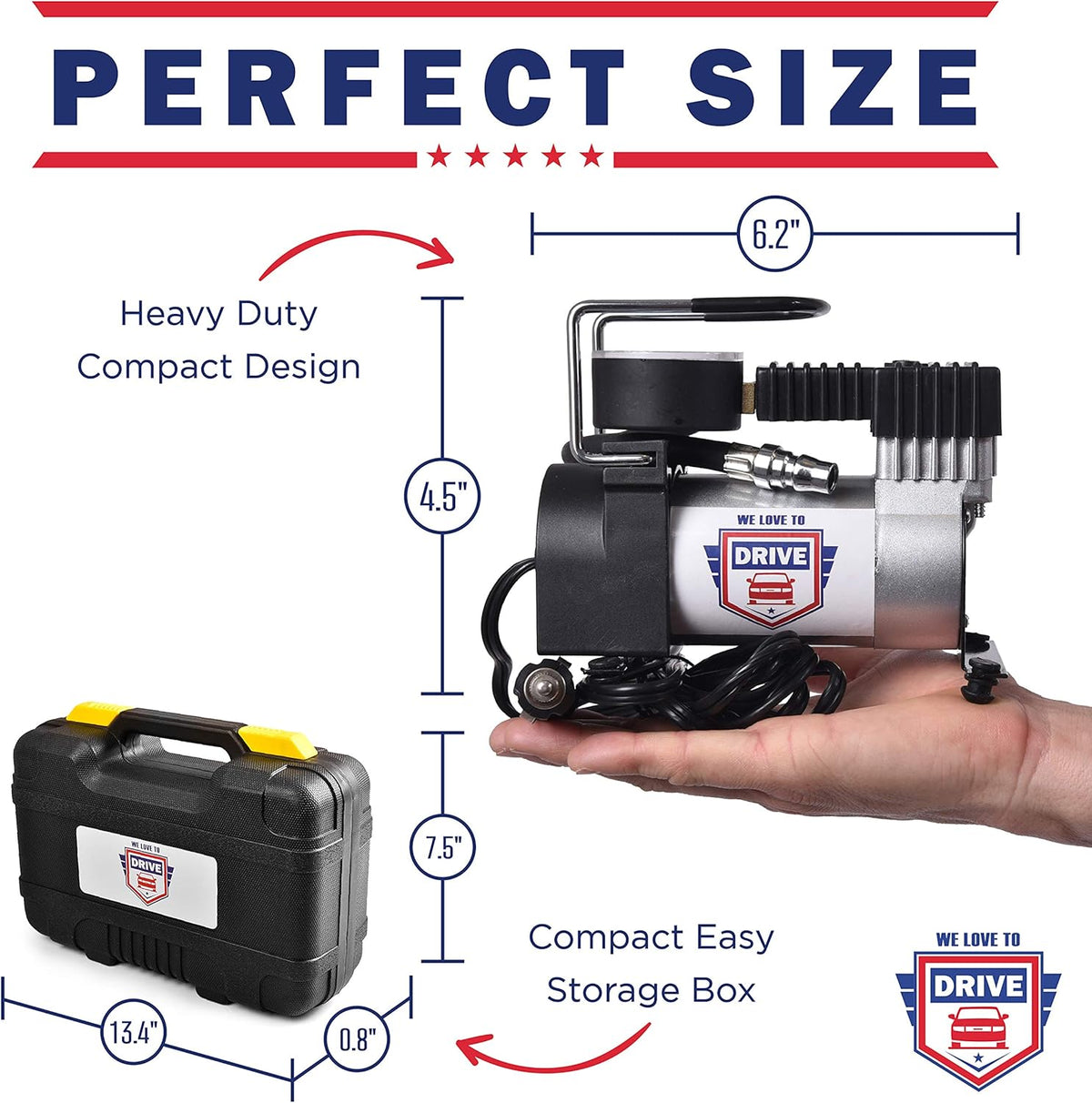 12V DC 150 PSI Portable Air Compressor Tire Inflator with Gauge O10621
