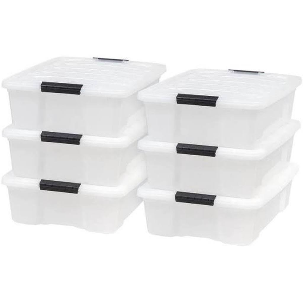27 qt Plastic Storage Box with Latches, 6 Pack R899