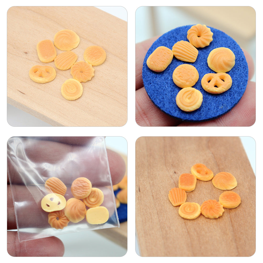 14 Pcs Dollhouse Mini Danish Cookies Decor Accessories U272