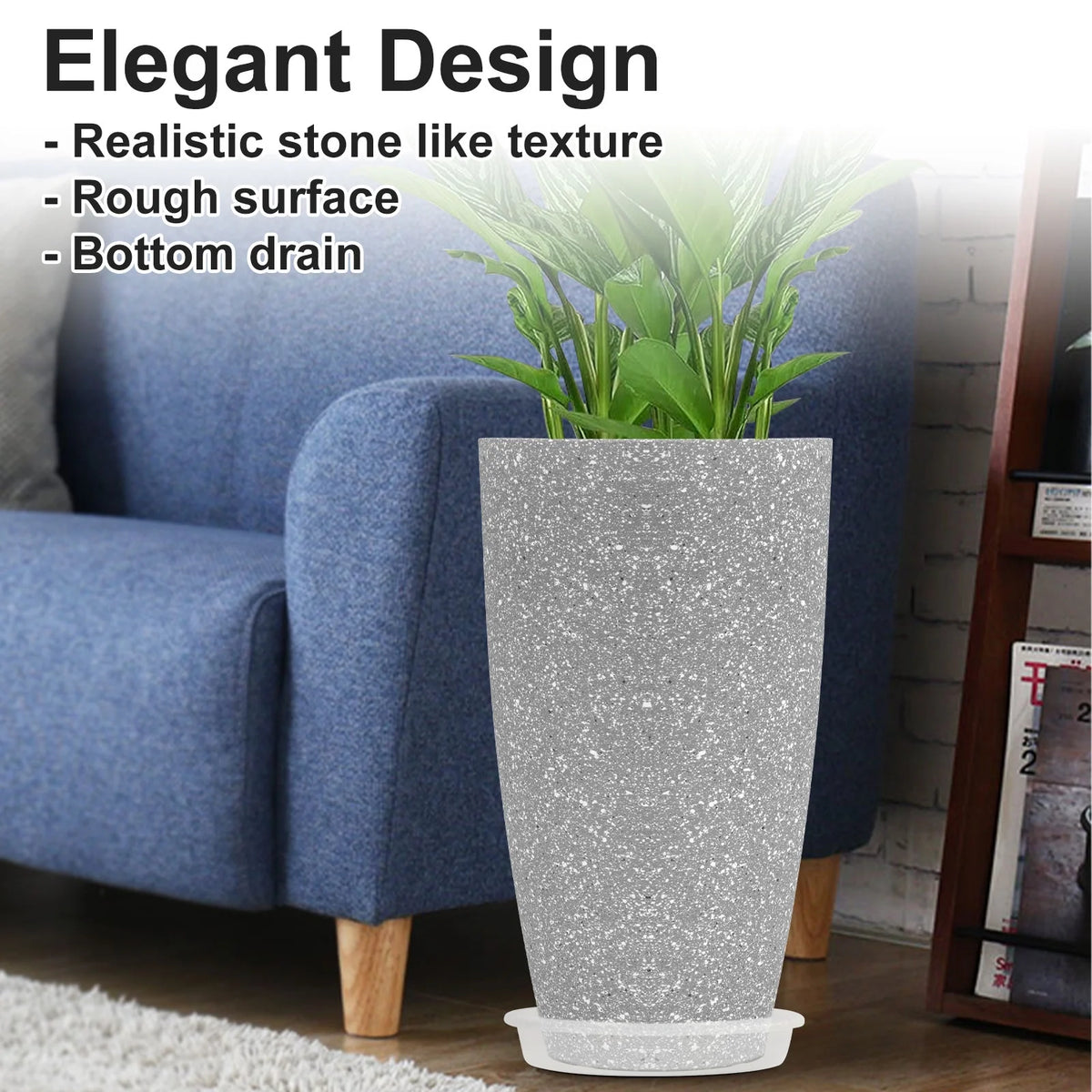 2 Pack 21in Tall Round Planter Z50843