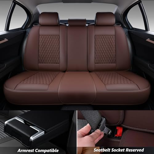 Red Line Leather Car Seat Covers Full Set I31796