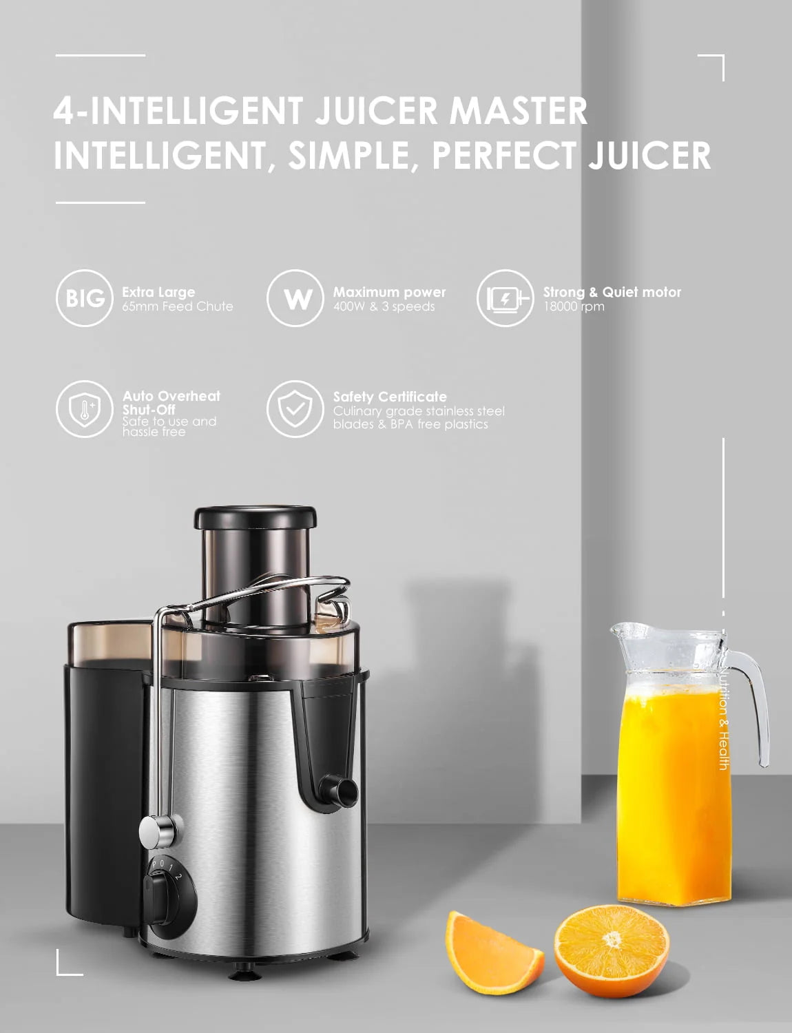 Centrifugal Juicer Machine with 3” Feed Chute Stainless Steel X366791