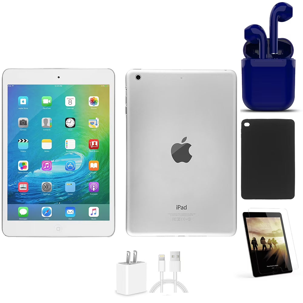 128GB iPad Mini 2 Wi-Fi Only Bundle with Case, Tempered Glass, Charger, Airbuds P157121