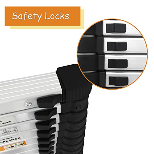 20.3ft Aluminum Extension Folding Ladder with Anti-Slip Rubber Feet T8224