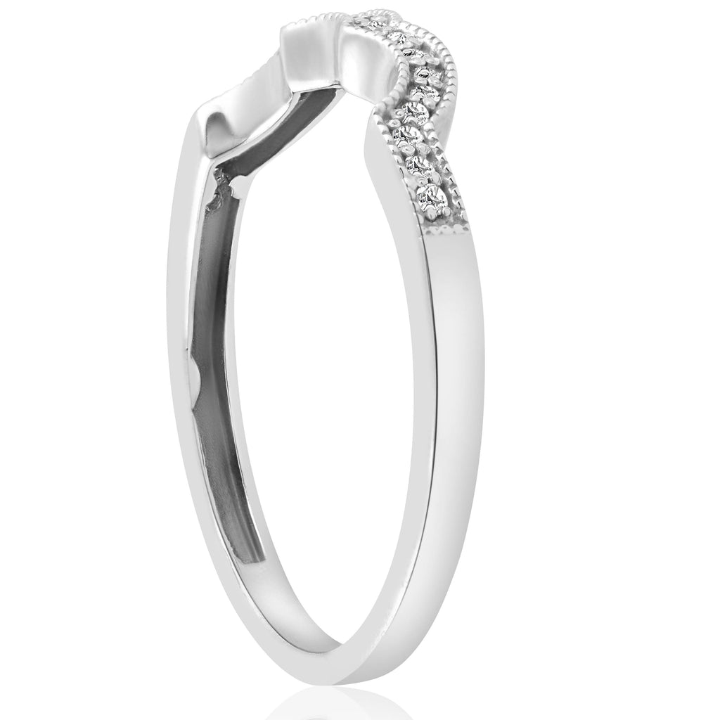 14K White Gold Curved Wedding Ring B77557