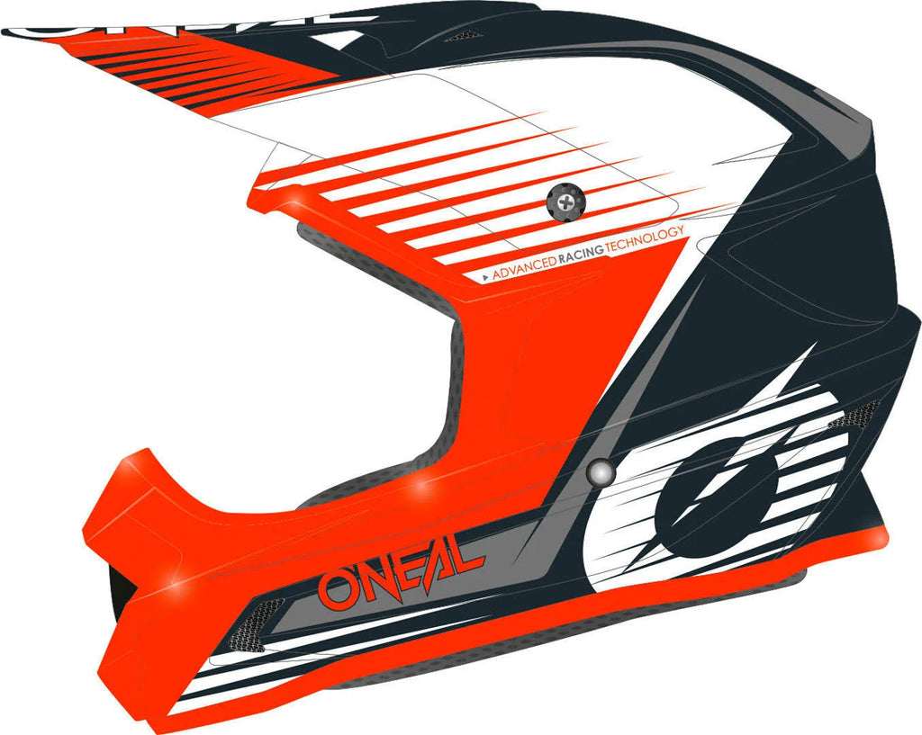 Black/Orange/White Cross Helmet U876369