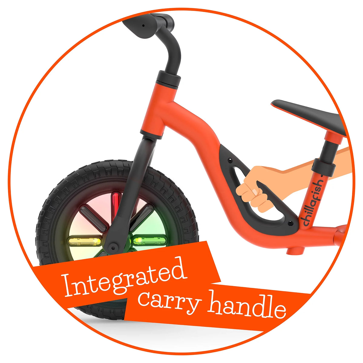 Beige Lightweight Balance Bike with Carry Handle and Light-up Wheels N38757