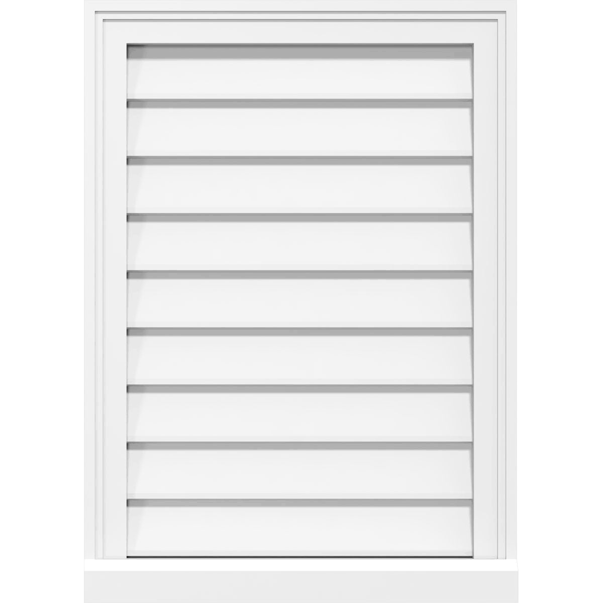 18x22W x 24x22H Vertical Surface Mount PVC Gable Vent with Brickmould N5599