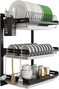 Black Stainless Steel Dish Drying Rack with Drainboard V5236
