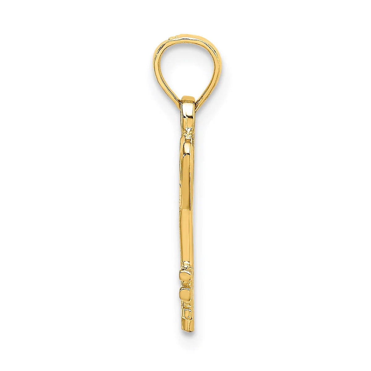 14K Yellow Gold 3D Key With Heart Pendant Charm With 10K Yellow Gold Rope Chain Necklace 20'' S872
