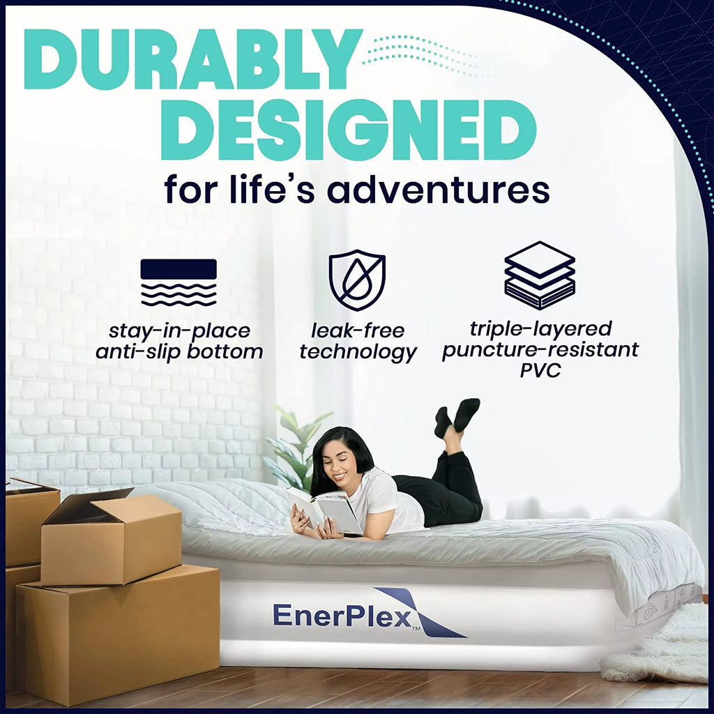 Queen 18 Inch Air Mattress with Built-in Pump H936533