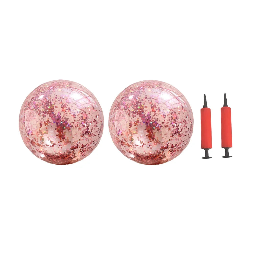 Golden Sequin Beach Ball Set of 4 with Pump C1497