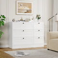 White 6 Drawer Wood Double Dresser C29727
