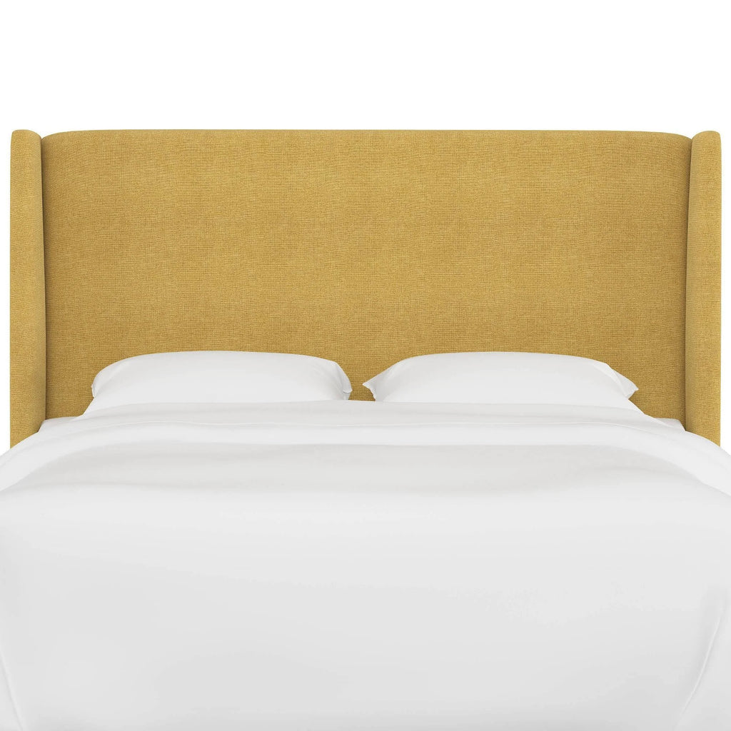Golden Yellow Linen Wingback Headboard Y660