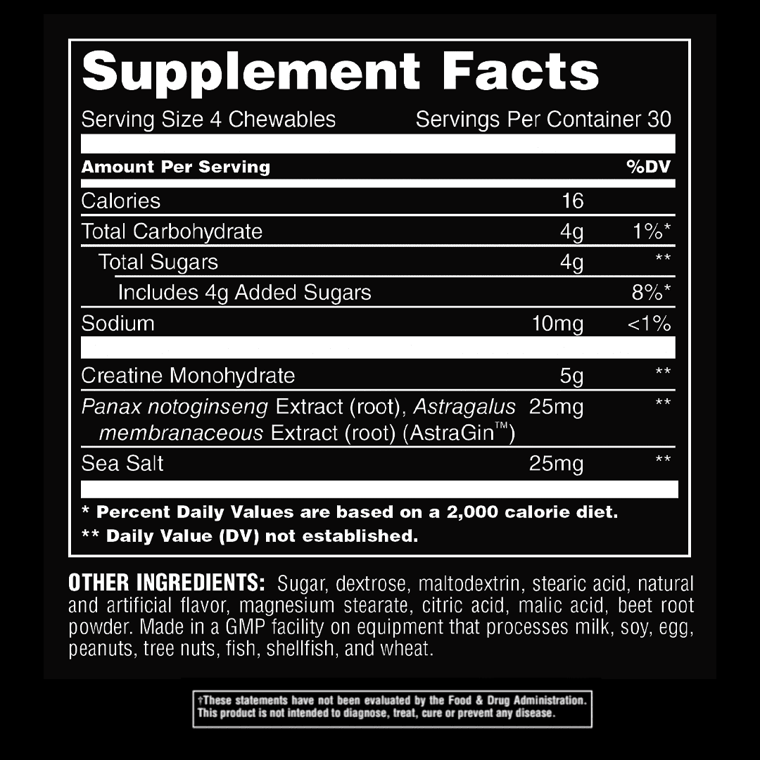 Creatine Chews Fruit Punch P230063