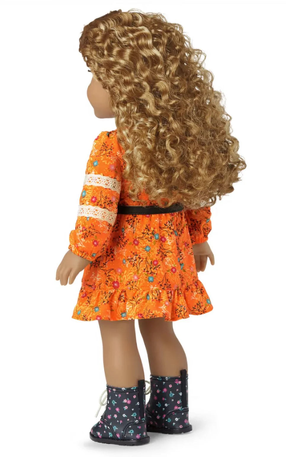 18 inch Doll with Gray Eyes Freckles Curly Caramel Hair I309