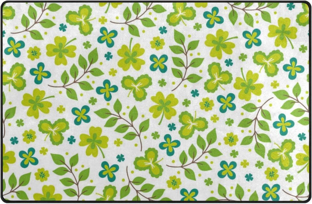 Lightweight Soft Area Rugs 60 x 39 inch Green Leaves Z105024