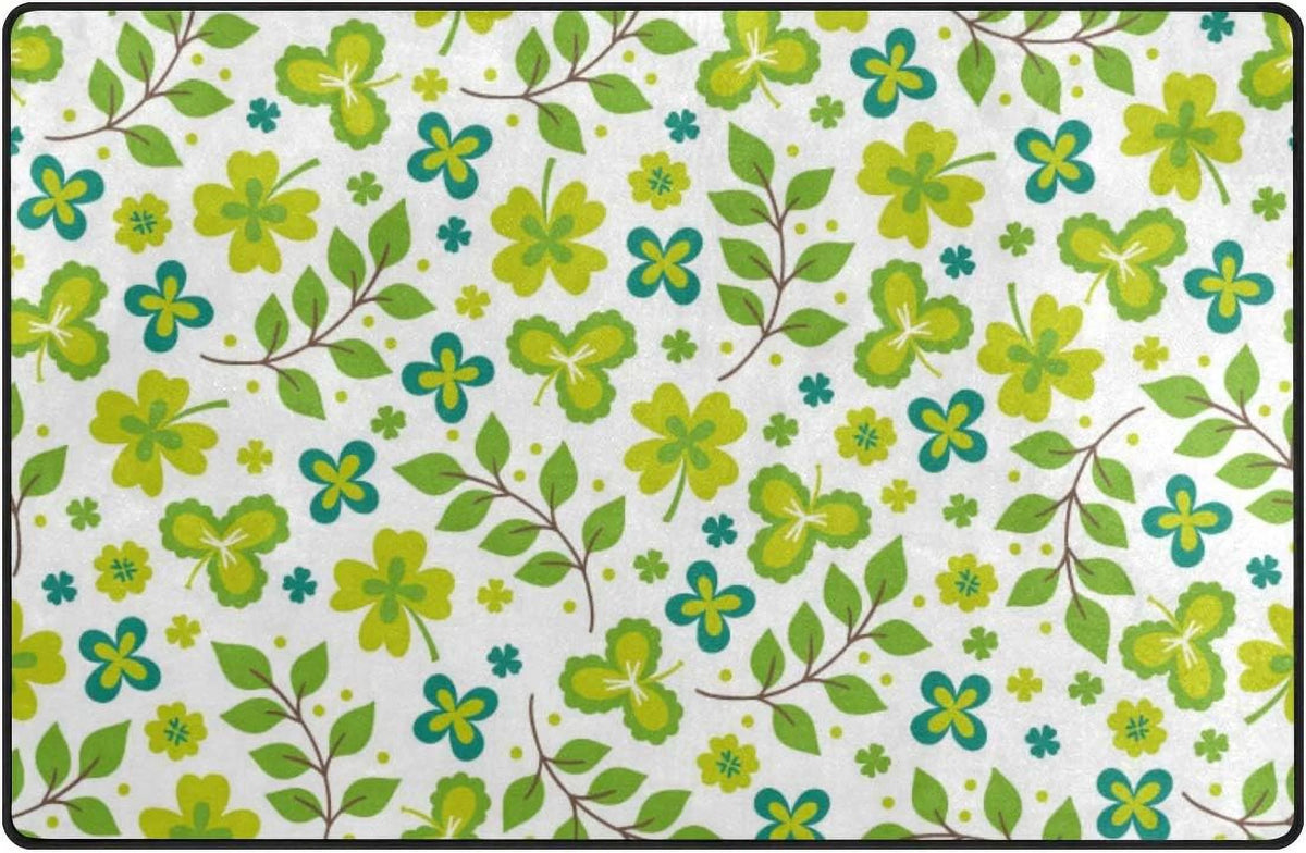 Lightweight Soft Area Rugs 60 x 39 inch Green Leaves Z105024