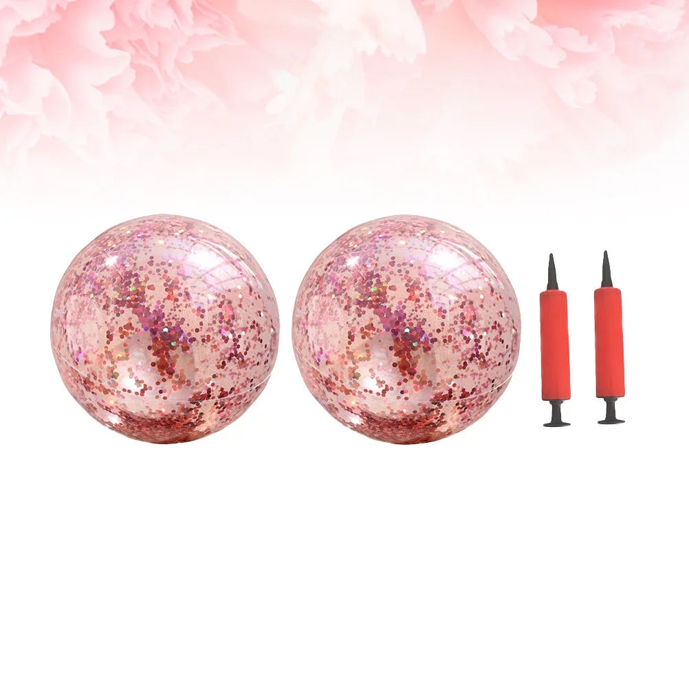 Golden Sequin Beach Ball Set of 4 with Pump C1497