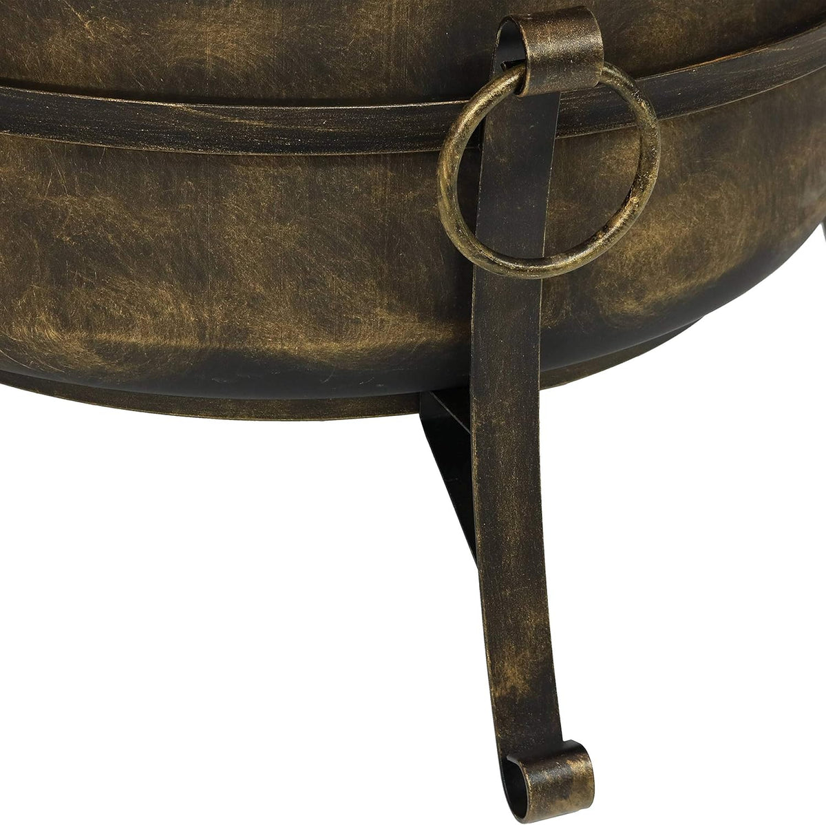 24 Inch Wood Burning Fire Pit with Spark Screen and Metal Grate A970