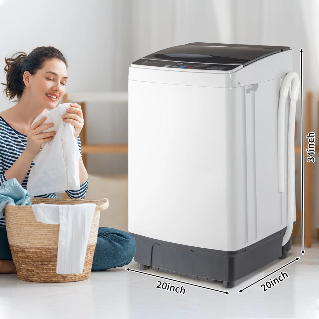 Full-Automatic Top Load Portable Compact Washing Machine 17.6 Lbs Capacity P822844