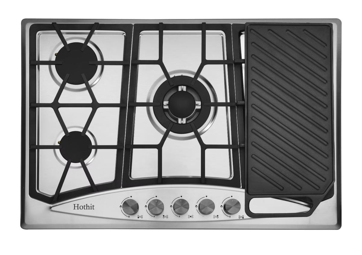 30 inch Stainless Steel Gas Cooktop with Griddle I307
