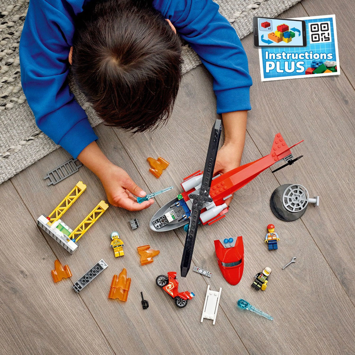 Fire Rescue Helicopter Building Toy and Playset 212 Pieces X6918