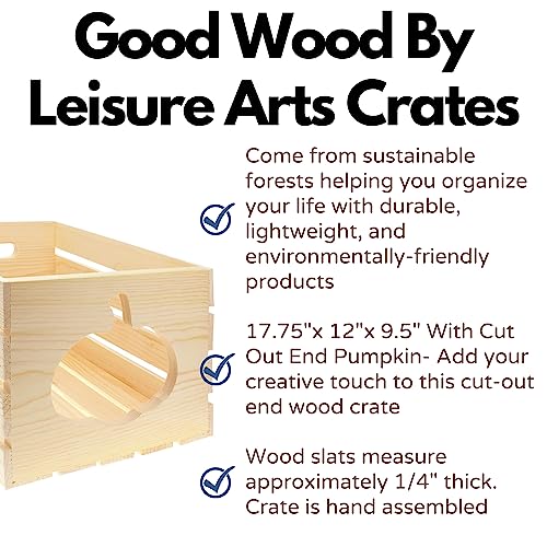Unfinished Wood Crate, 18" x 12.5" x 9.5" Q40872