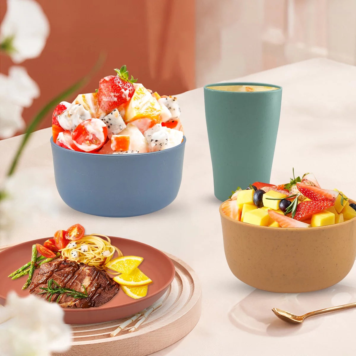 Wheat Straw Dinnerware Set 16 Piece L9902