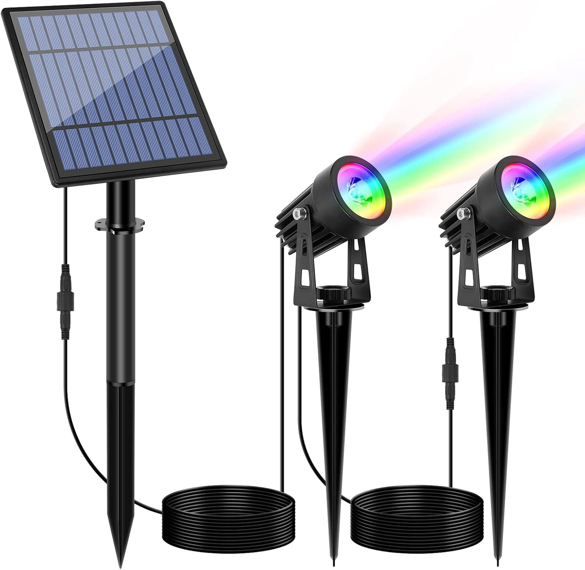 2W Solar Powered IP65 Waterproof Landscape Spotlights Warm White Q776