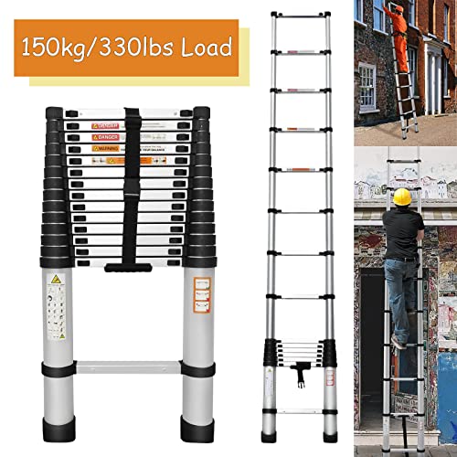 20.3ft Aluminum Extension Folding Ladder with Anti-Slip Rubber Feet T8224