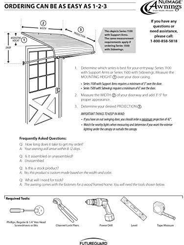 4 ft. Aluminum Awning in Slate Blue Z3026