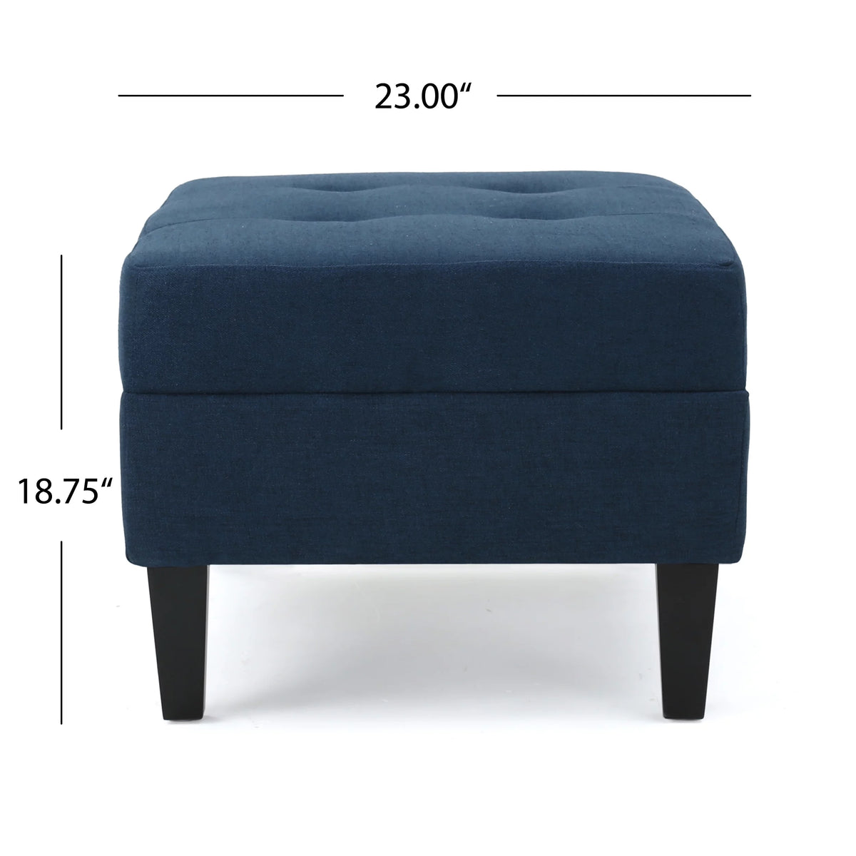 Rectangular Fabric Ottoman, Dark Blue A6389