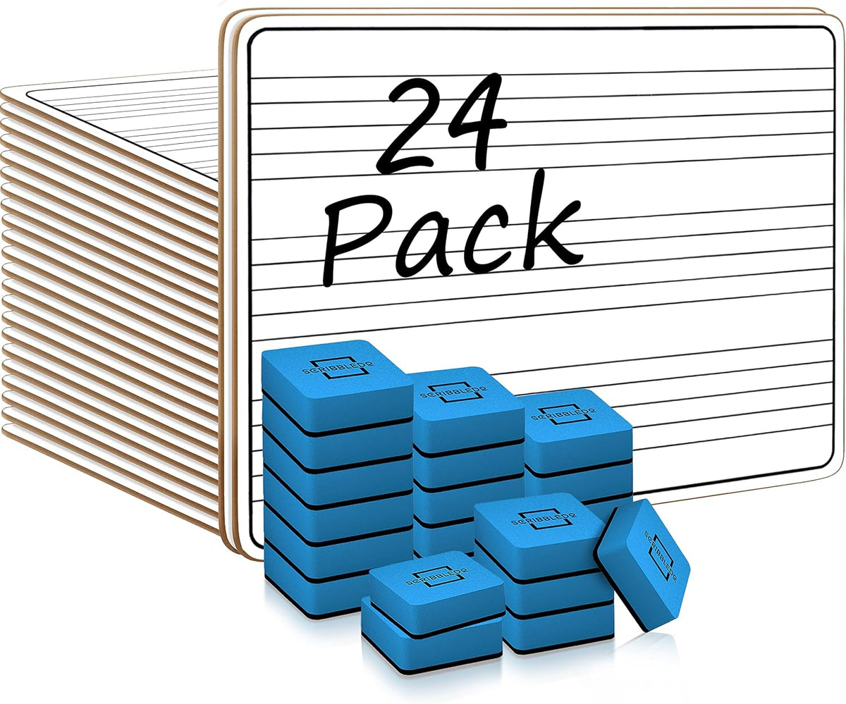 24 Pack Dry Erase Music Staff White Boards 9X12 Inch Double Sided Whiteboard C164543
