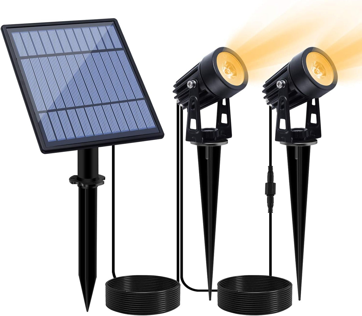 2W Solar Powered IP65 Waterproof Landscape Spotlights Warm White Q776