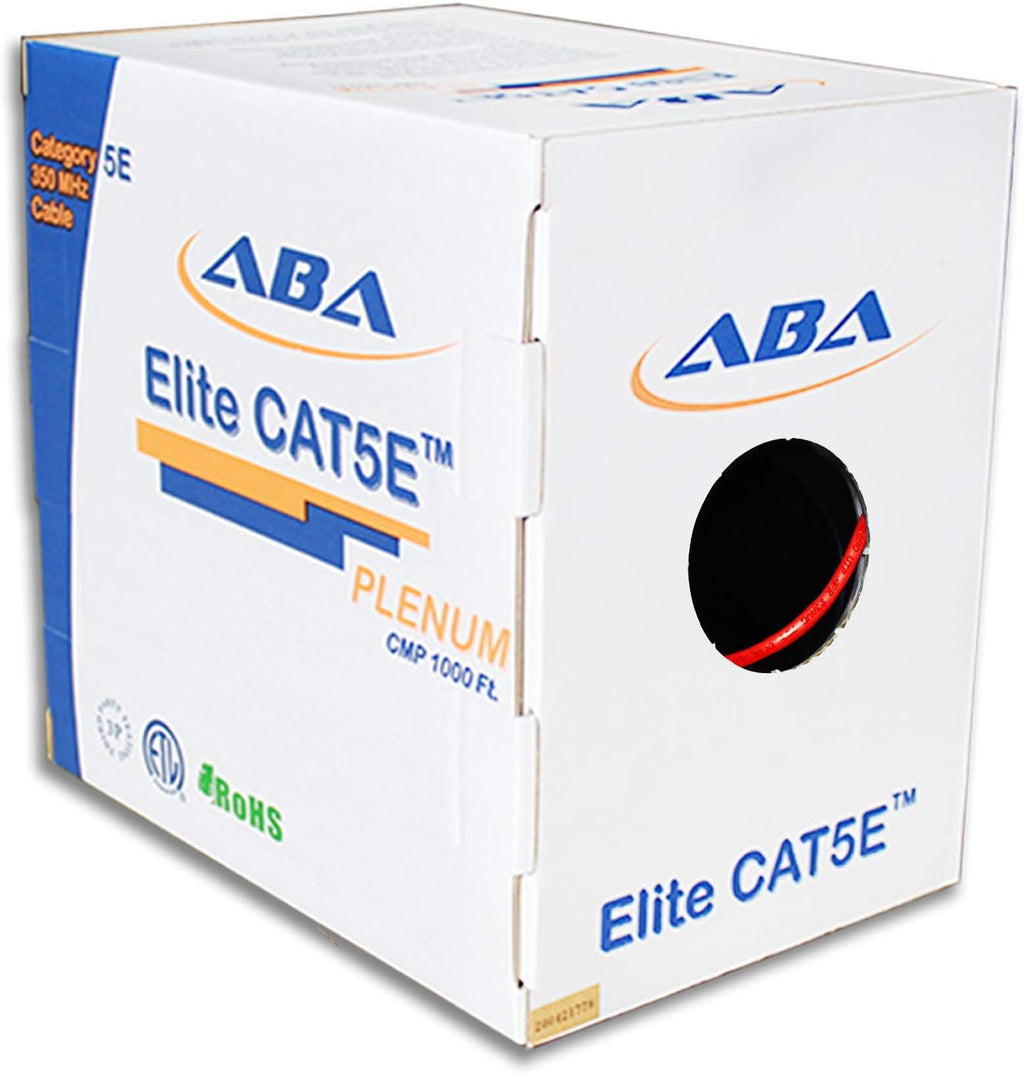 Blue 1000ft UTP 24AWG Solid Pure Copper Plenum Ethernet Cable Q510